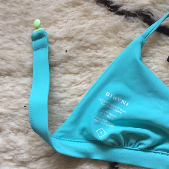 Bikyni blue green triangle tie top - Picture 3 of 3